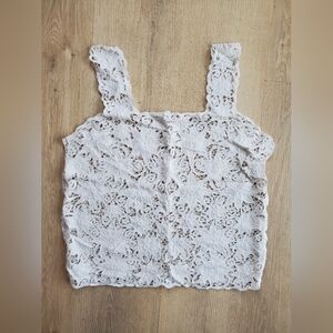 White Lace Floral Top